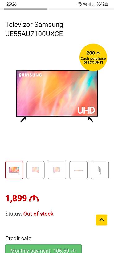 05 samsung: Samsung UE55AU7100UXCE – 55" (140 sm) 4K UHD Smart TV - Ekran: 55" — 1