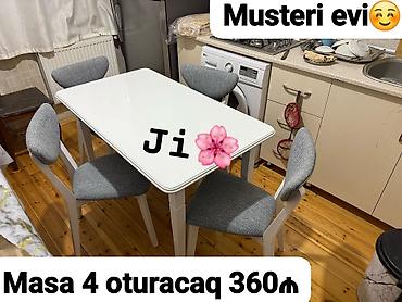 sdullar: Mətbəx üçün, Yeni, Açılmayan, Kvadrat masa, 4 stul — 1