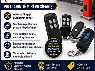 Пульты: Pultların təmiri və sifarişi – avtomatik qapı, şlaqbaum və qaraj — 1