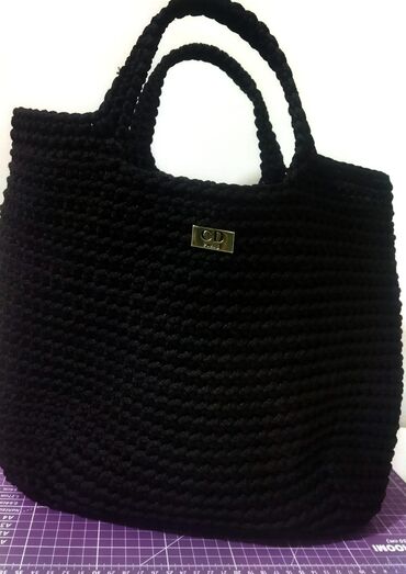 сумки женские хозяйственные: Tote Bag название от 4000 + доставка, Чёрная полиэфирный шнур 5