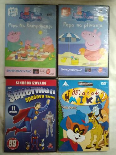 Kasete, CD i DVD: Crtani filmovi sinhronizovani na srpski,cena za kom — 5