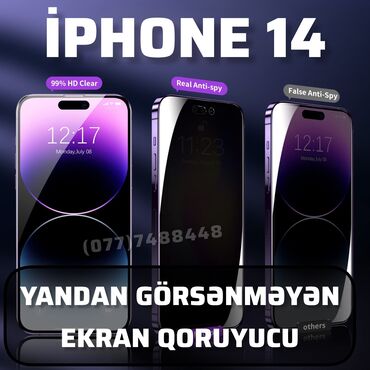 qoruyucu maska: Gizli Ekran Qoruyucusu iphone 14 üçün ✔️ Kənardan ekranı görünməyən