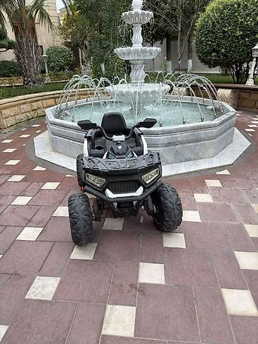 şaxta baba oyuncagi: Uşaq üçün elektrikli ATV (kvadrosikl) - Rəng: ağ-qara, idman — 5
