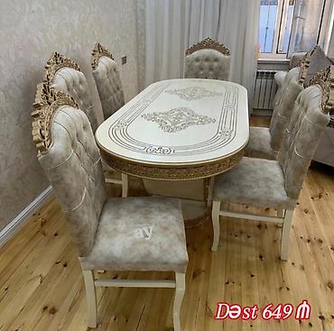 taxt qravat: Qonaq otağı üçün, Yeni, Açılmayan, Oval masa, 6 stul — 1
