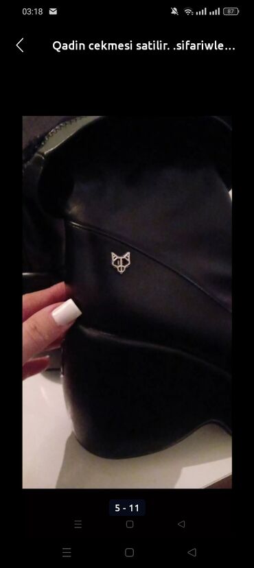 Çəkmələr: Uzunboğaz, Ölçü: 38, rəng - Qara, Yeni — 17