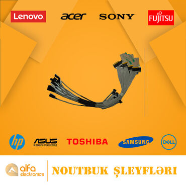 fujitsu notebook qiymetleri: Noutbuk şleyfləri (Laptop Lcd Cable) Hp, Acer, Dell, Asus, Lenovo