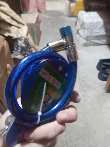 Velosiped aksesuarları: Məhsul: Velosiped üçün açarlı kabel qıfıl - Rəng: mavi, şəffaf — 2