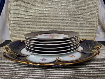 Kuhinjski setovi: Servis za torte,kolace 1945g+ Jlmenau pravi kobalt. Servis za — 10