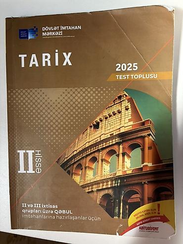 tar satılır: Məhsul: “Tarix – Test Toplusu 2025”, II hissə Yenidir, içərisində — 1