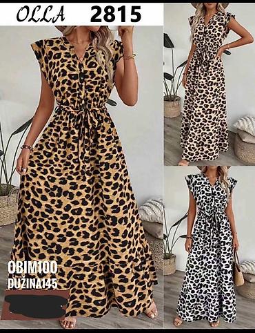 pamucne helanke: Haljina duga,leprdava sa leopard printom. - Dužina: 145 cm - Obim — 1