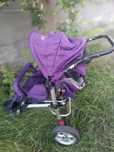 детская коляска бишкек: Коляска, цвет - Фиолетовый, Б/у