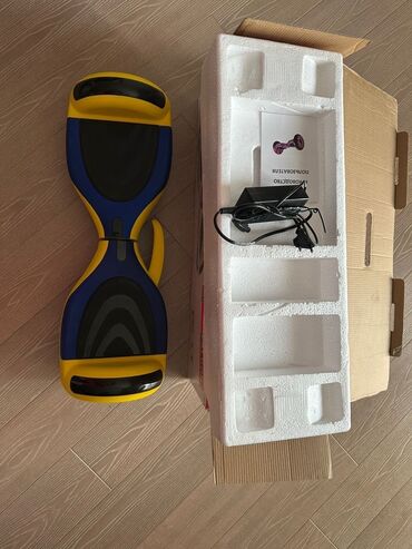 детские шлемы для скейтборда: Uşaqlar üçün elektrikli balans skuter (hoverboard) - Rəng: sarı/mavi