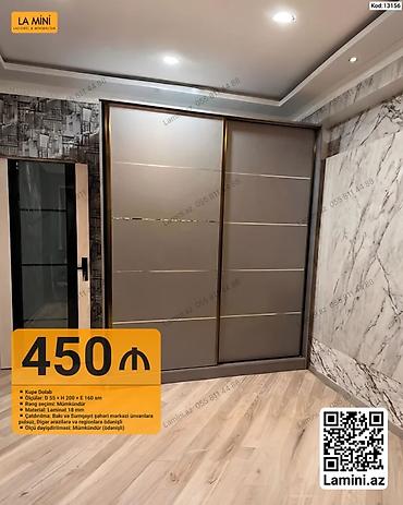 Kupe Dolab - Ölçülər: D 55 × H 200 × E 160 sm - Sürgülü qapı sistemi