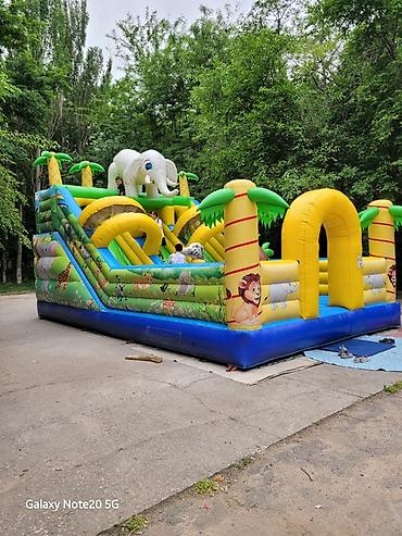 blue elephant: Надувной детский игровой комплекс «Сафари» с горкой - Яркий надувной — 2