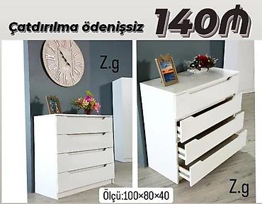 комод: Ağ rəngli 4 çekmeceli komod. Minimalist dizayn, hamarlanmış səth və — 1