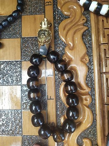Təsbehlər: Əl işı təsbeh dəsti - Material: qara-qəhvəyi tonlarda cilalanmış — 8