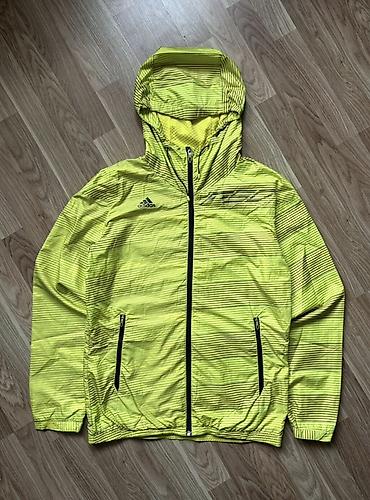 Kişi geyimləri: Adidas kişi/qadın üçün yüngül qaçış/küləkkeçirməz jaket - Rəng: neon — 1