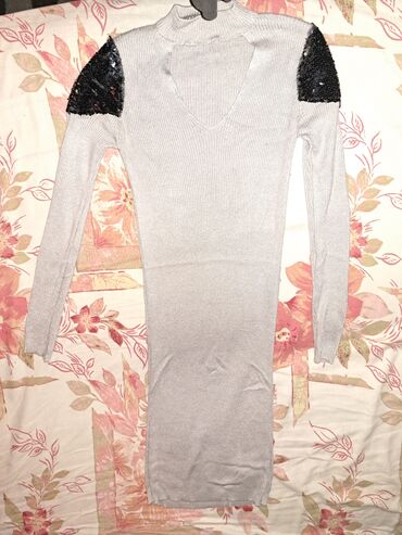haljina 40: M (EU 38), bоја - Siva, Drugi stil, Dugih rukava