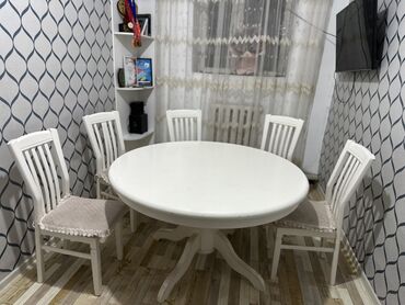 кух стол стул: Кухонный стол и стул, цвет - Белый