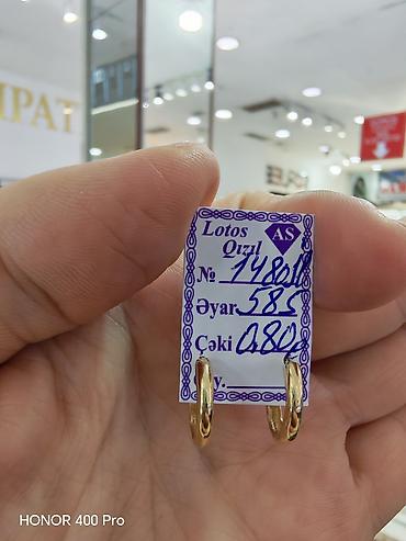 Aksesuarlar: Sırğa, Sarı qızıl, 585 Əyar, 80 g — 3