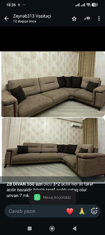 *ZB* *DİVAN 550 azn* olcu *3*2* acilir her iki tərəf acilir bazaldir