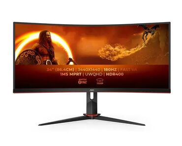 vertikalne pegle na paru: AOC 34 inča CU34G2XP/BK WQHD Gaming zakrivljeni monitor 🎮 Gejmerski