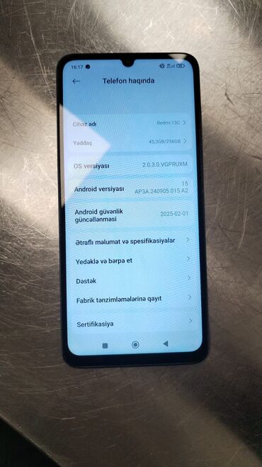 fly телефон раскладушка с большими кнопками: Redmi 13C, 256 ГБ, цвет - Синий, Отпечаток пальца, Две SIM карты