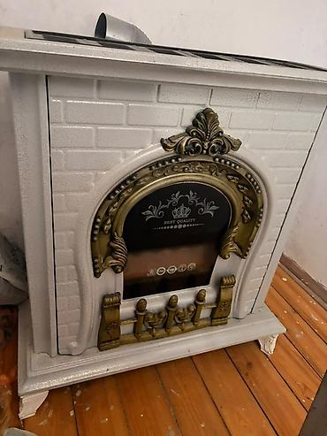bağ ucun: Dekorativ elektrik kamin sobası - Klassik üslubda dizayn: Ağ “kərpic” — 1