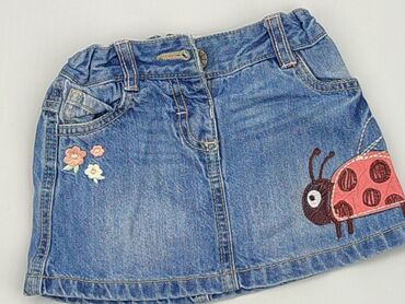 jeansowa spódniczka z przetarciami: Spódniczka, F&F, 1.5-2 lat, 86-92 cm, stan - Dobry