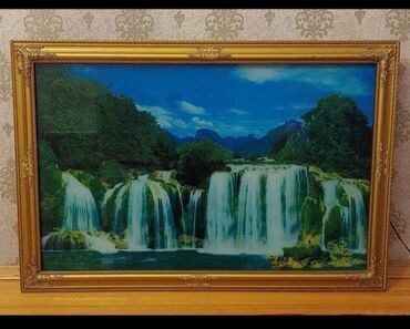 Seyflər: Böyük dekorativ tablo – şəlalə mənzərəsi - Mövzu: Yaşıl meşə fonunda