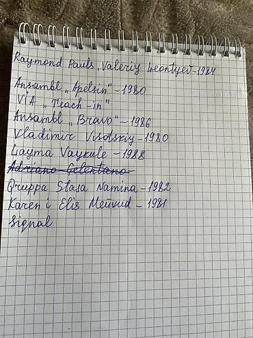 spirallı dəftərlər: Məhsul: Musiqi kaset/qramplastinki vinil kolleksiyası üçün siyahı — 4