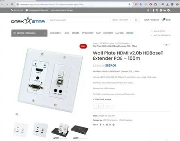 Aksesoari za TV i video: *** AKCIJA *** 0903 Wall Plate HDMI v2.0b HDBaseT Extender POE-100m; — 3