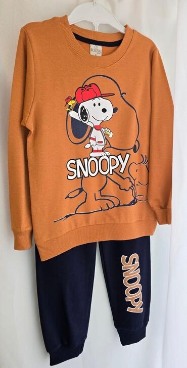 детские комплекты трусы и майка: Uşaq idman dəsti – Snoopy temalı - 2 hissə: sweatshirt və şalvar -