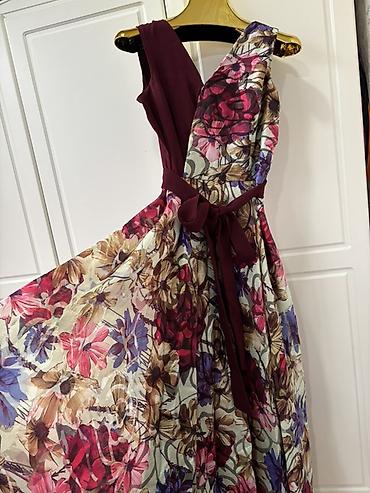 Ziyafət donları: Qırmızı ziyafət/libas - Zərif tünd qırmızı rəngdə uzun ziyafət/libas — 11