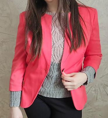 tek pencek: Qadın blazer ceket – əhvalı yüksəldən canlı çəhrayı rəng - Kəsim — 2