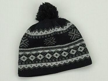 czapka czarna zimowa: Czapka, 48-49 cm, stan - Bardzo dobry