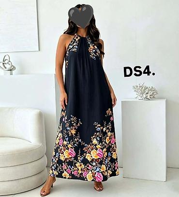 daniel klein: Haljina – duga maxi haljina sa cvetnim dezenom - Model: ležeran — 3