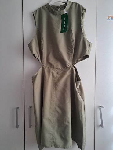auto sedista za decu: Shein nova haljina,maslinasto zelena,broj 40,iznad kolena