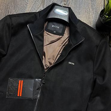 раф симонс: Мужская куртка ZEGNA, черная - Классический бомбер на молнии - — 3