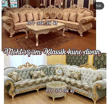 künc divan modelləri: Möhtəşəm klassik künc divan dəstləri - Dizayn: Barok/klassik üslubda — 4