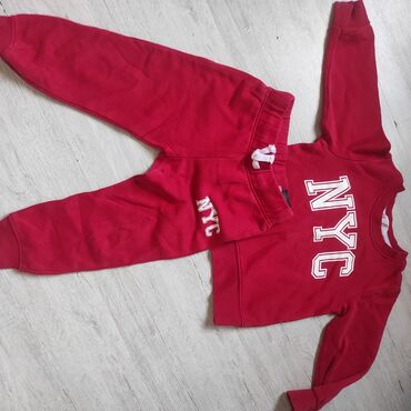 адидас спортивный костюм детский: Комплект, цвет - Красный, Б/у