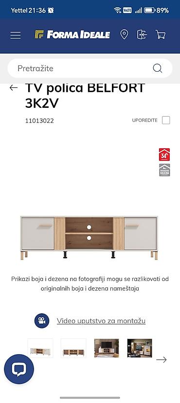 postamenti: TV polica BELFORT - Moderan TV element sa dve zatvorene komore sa — 1
