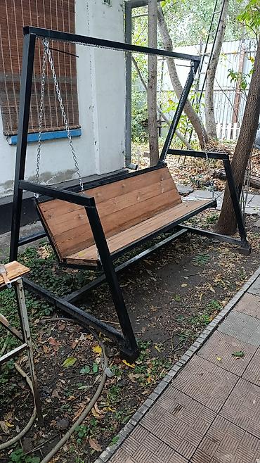 ротанговый стол и стулья: Садовые качели Металл, Со спинкой, Без крыши — 1