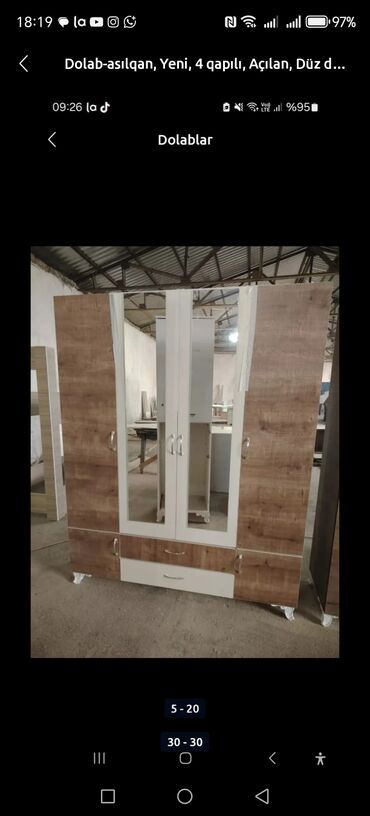 Dolablar: Yeni, Açılan, 4 qapılı Düz dolab, Dolab-asılqan — 26
