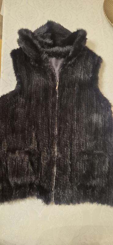 Jiletlər: Qara норка кürk jilet - Rəng: tünd/qara - Material: yumşaq, sıx tüklü — 2