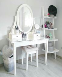 Туалетные столики: Туалетный столик, С зеркалом, цвет - Белый, МДФ — 6