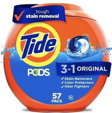 швабра для потолка: Кир жуучу каражат: Капсулалар, Tide, Чекене