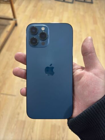 Apple iPhone: IPhone 12 Pro Max, 128 GB, Pacific Blue, Zəmanət, Simsiz şarj, Face ID