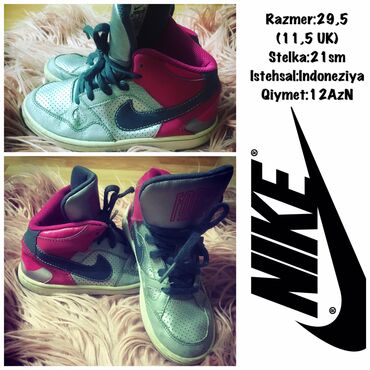 женские кроссовки nike blazer: Ayaqqabi Nike Razmer:29,5 (11,5 UK) Stelka:21sm Istehsal:Indoneziya
