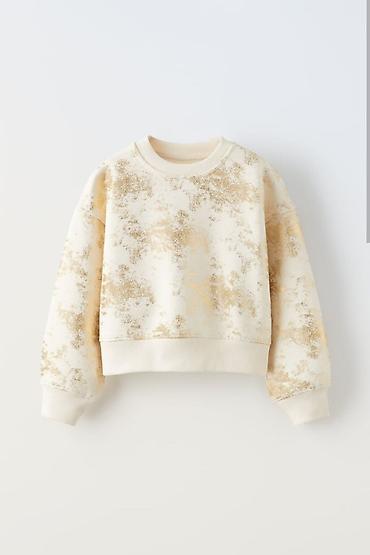 bağça mebel: Uşaq üçün switshirt - Rəng: süd ağ əsas, üzərində qızılı parıltılı — 1